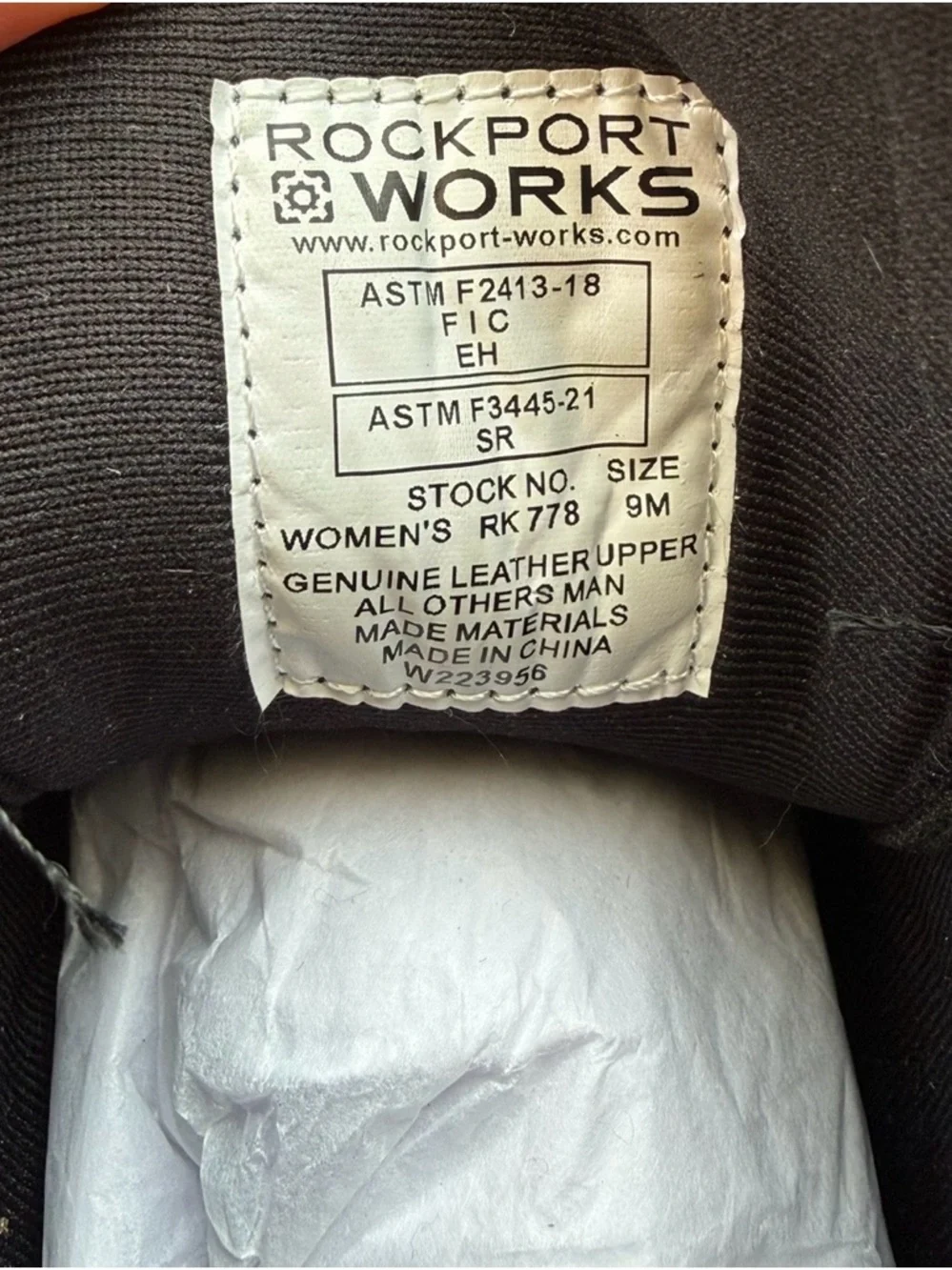 Rockport Work Pulse Women’s Sz 9 Black Lace-Up Winter Boots Gray Faux Fur Trim